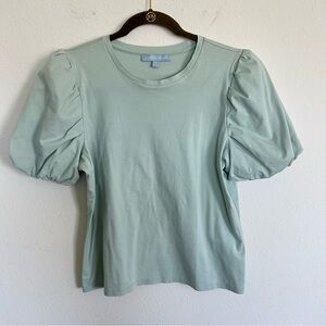 ANTONIO MELANI Mint Puff Sleeve Crewneck Top